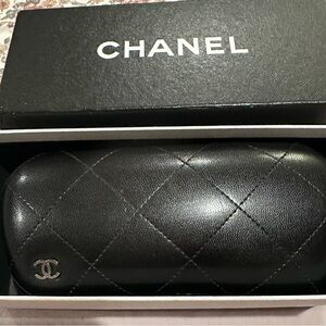 CHANEL Black Quilted Eyewear Case